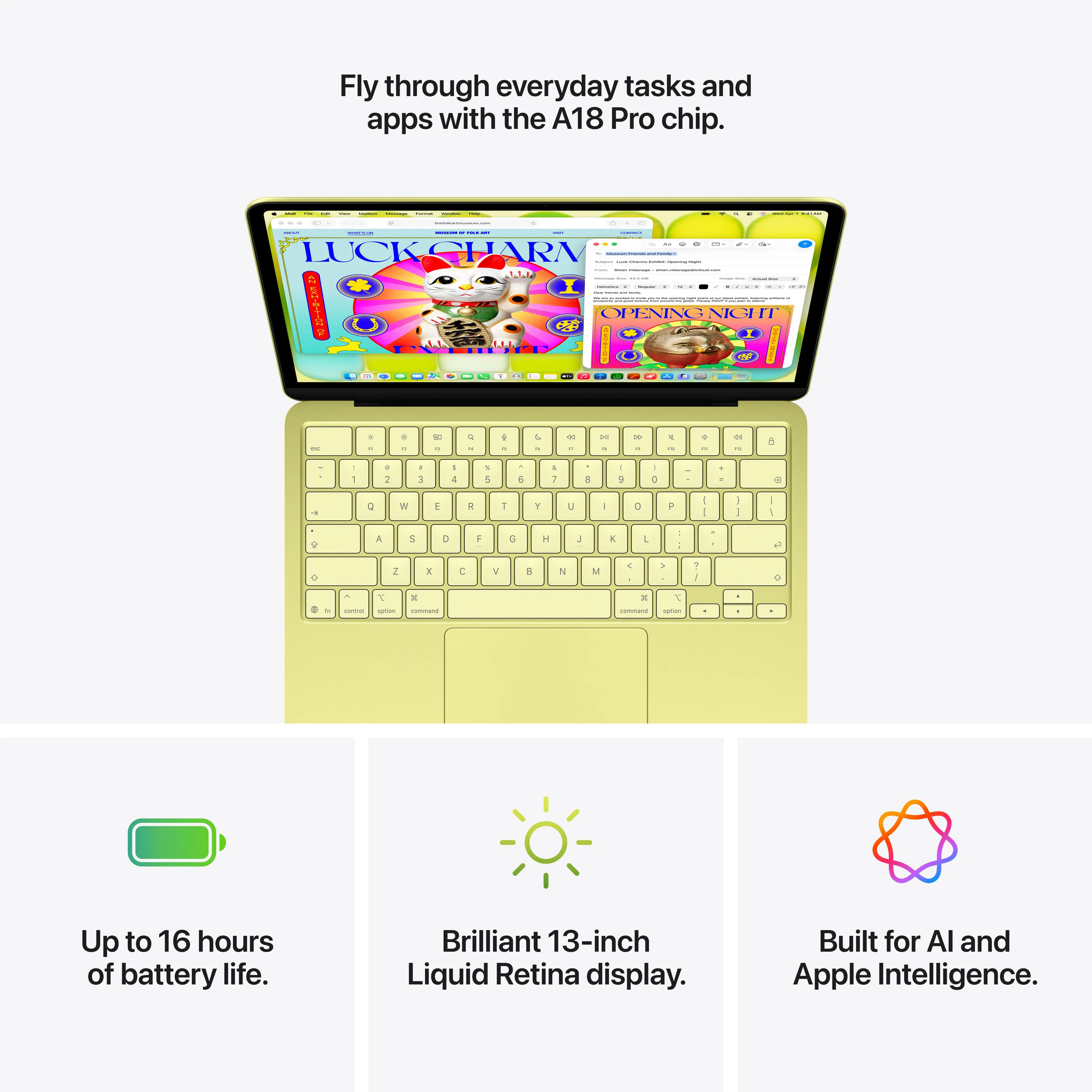 13-inch MacBook Neo: Apple A18 Pro chip with 6‑core CPU and 5‑core GPU, Magic Keyboard, 256GB SSD - Blush - Image 9