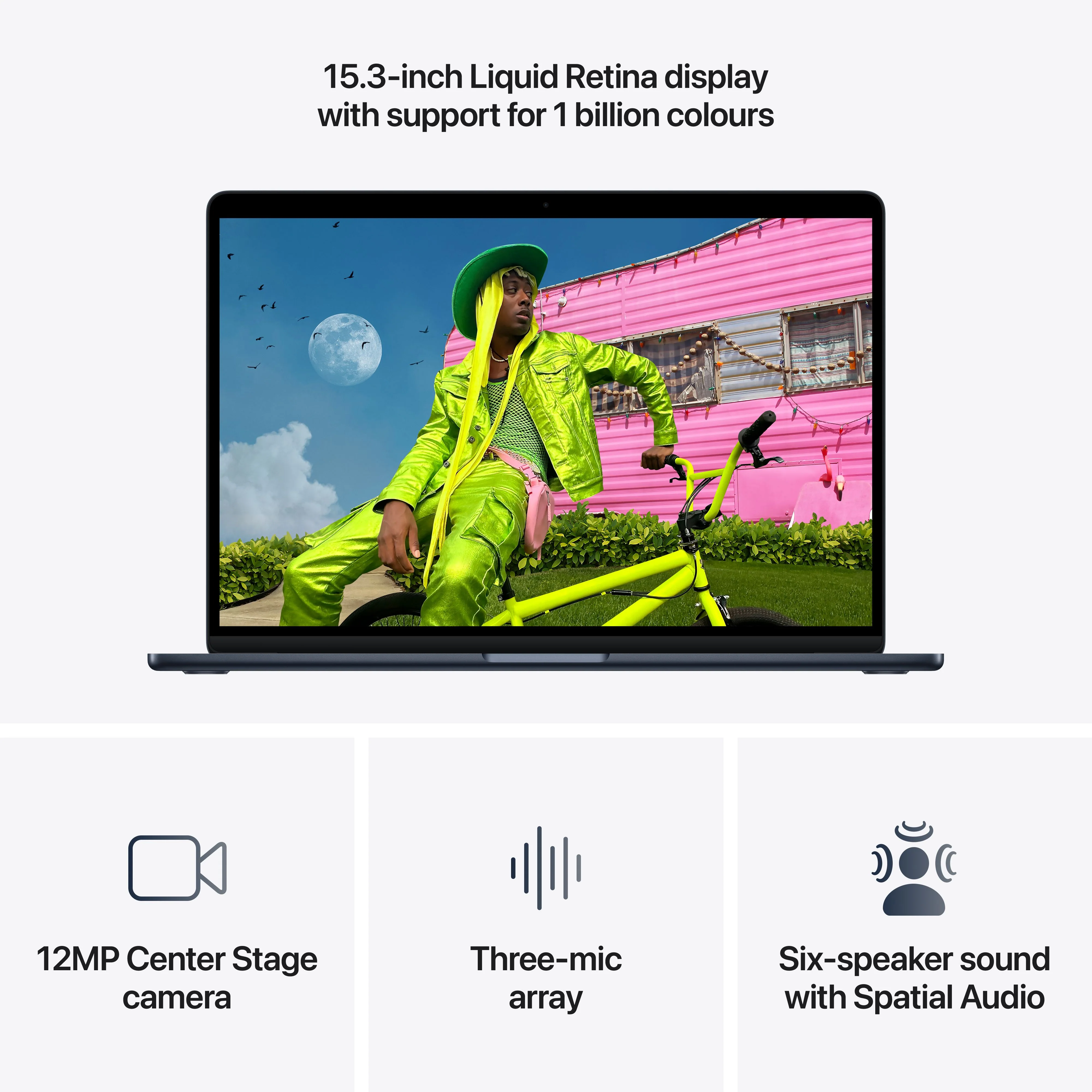 15-inch MacBook Air: Apple M5 chip with 10-core CPU and 10-core GPU, 512GB SSD - Midnight - Image 5