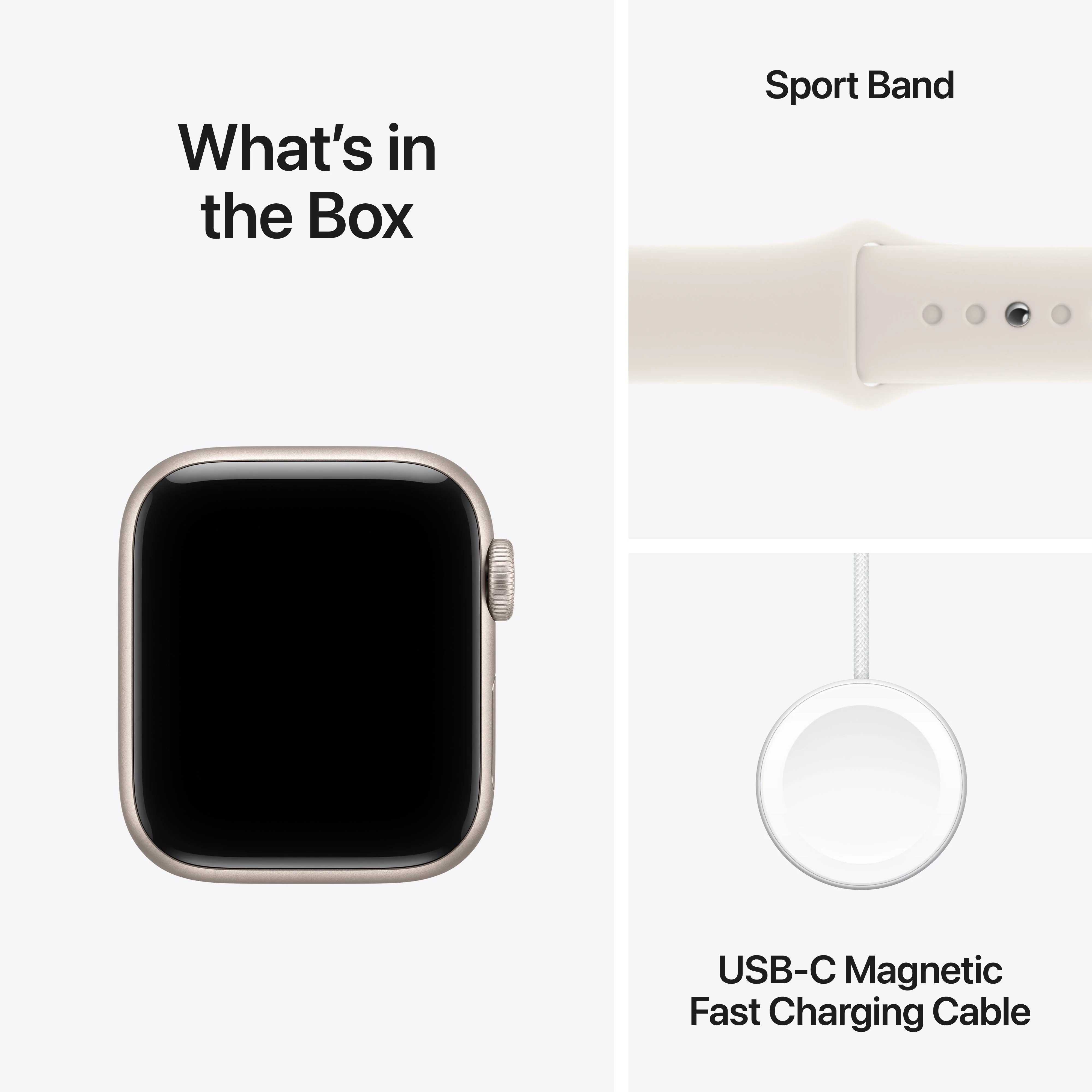 Apple Watch SE 3 GPS 40mm Starlight Aluminium Case with Starlight Sport Band - S/M - Image 8