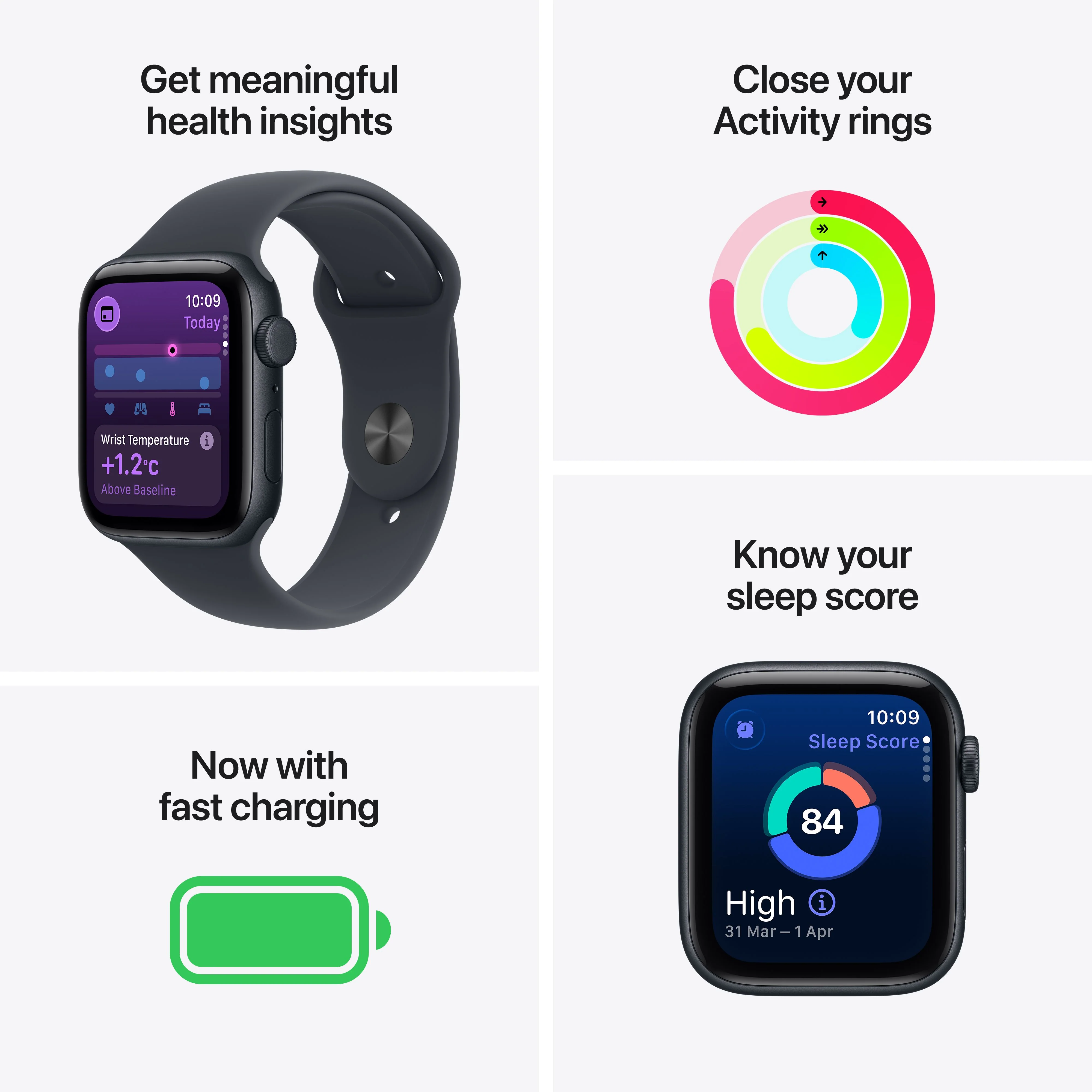 Apple Watch SE 3 GPS + Cellular 44mm Starlight Aluminium Case with Starlight Sport Band - M/L - Image 3