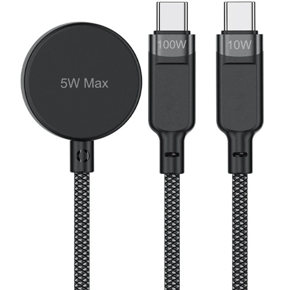 Acefast C6-11 USB-C 3-in-1 100W Intelligent Balance Charging Data Cable - Black - Image 3