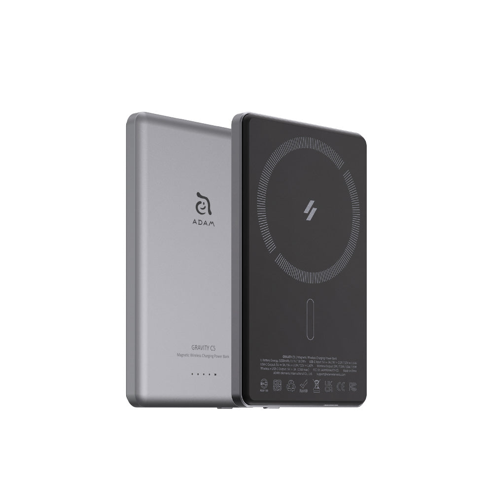 Adam Elements GRAVITY C5 Magnetic Wireless Charging Power Bank - Gray