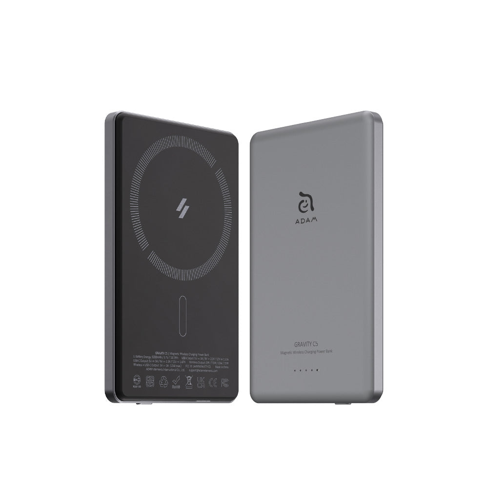 Adam Elements GRAVITY C5 Magnetic Wireless Charging Power Bank - Gray - Image 2