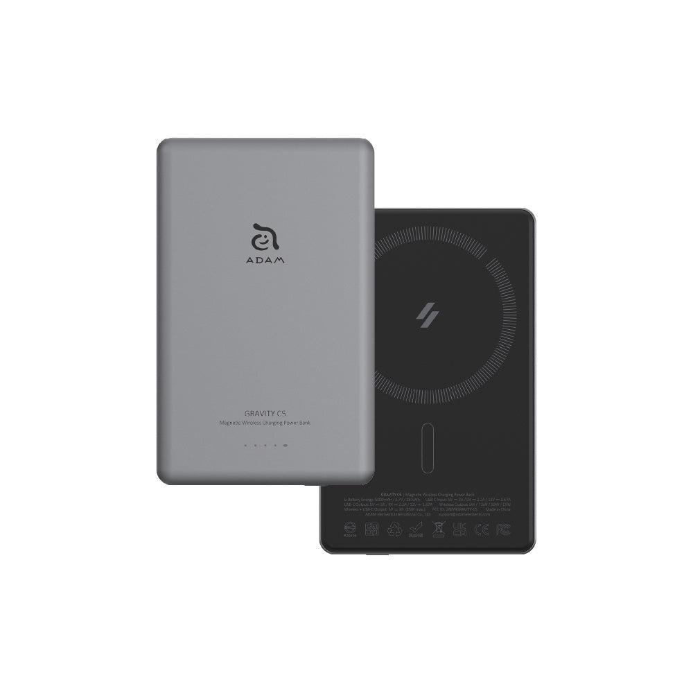 Adam Elements GRAVITY C5 Magnetic Wireless Charging Power Bank - Gray - Image 3