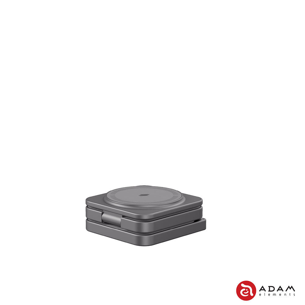 Adam Elements Mag 3 Pro Qi2 3-in-1 Foldable Travel Charging Station - Grey - Image 2