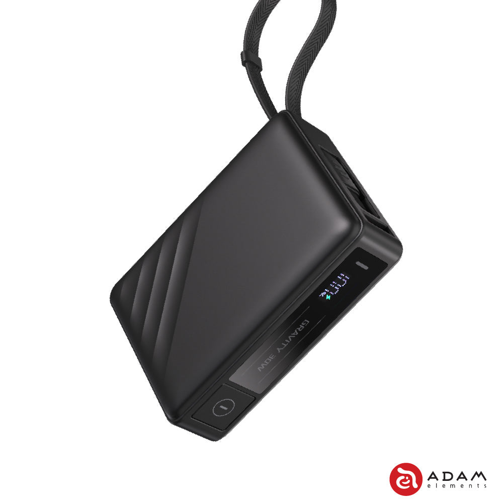 Adam Elements GRAVITY 30W Fast Charging Power Bank with Built-In Cable - Grey - Image 5