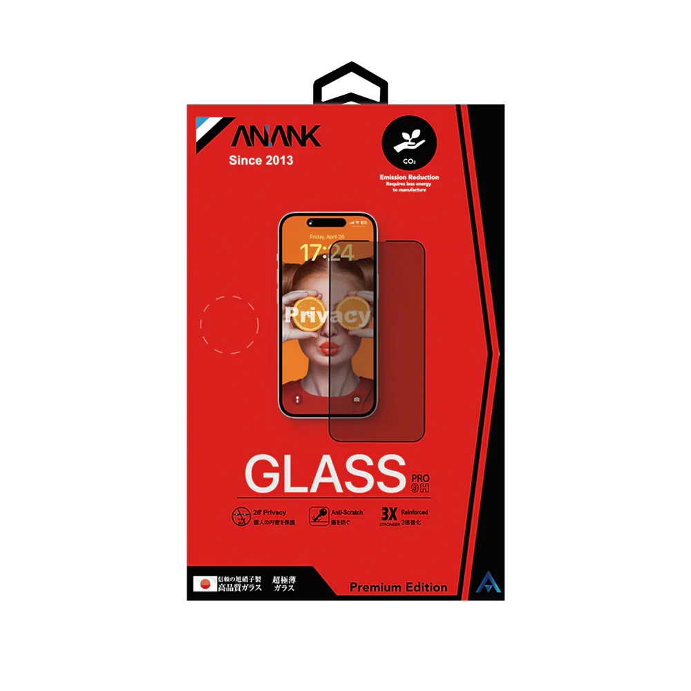 ANANK 2.5D 180° Privacy with 26° Angle Tempered Glass for iPhone 16 Pro Max
