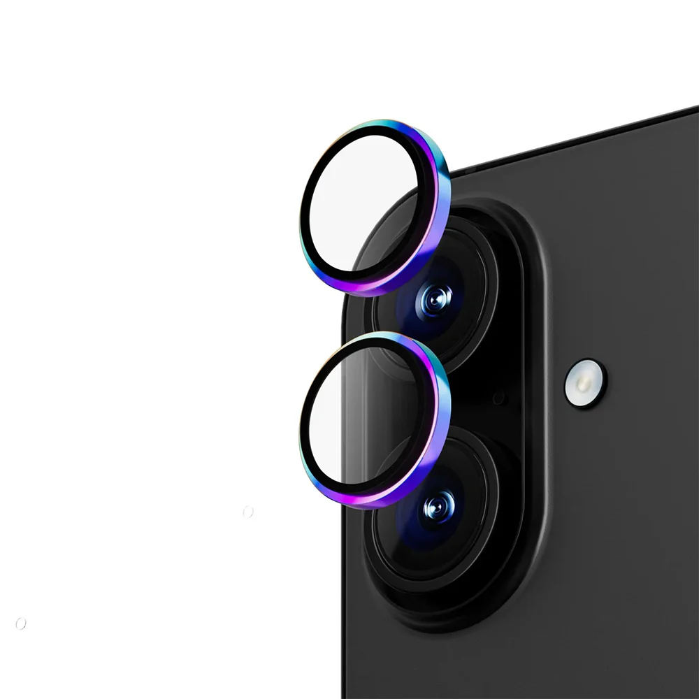 ANANK AR Circle Lens Guard with Anti-reflective Coating for iPhone 16/16 Plus - Flamed Titanium