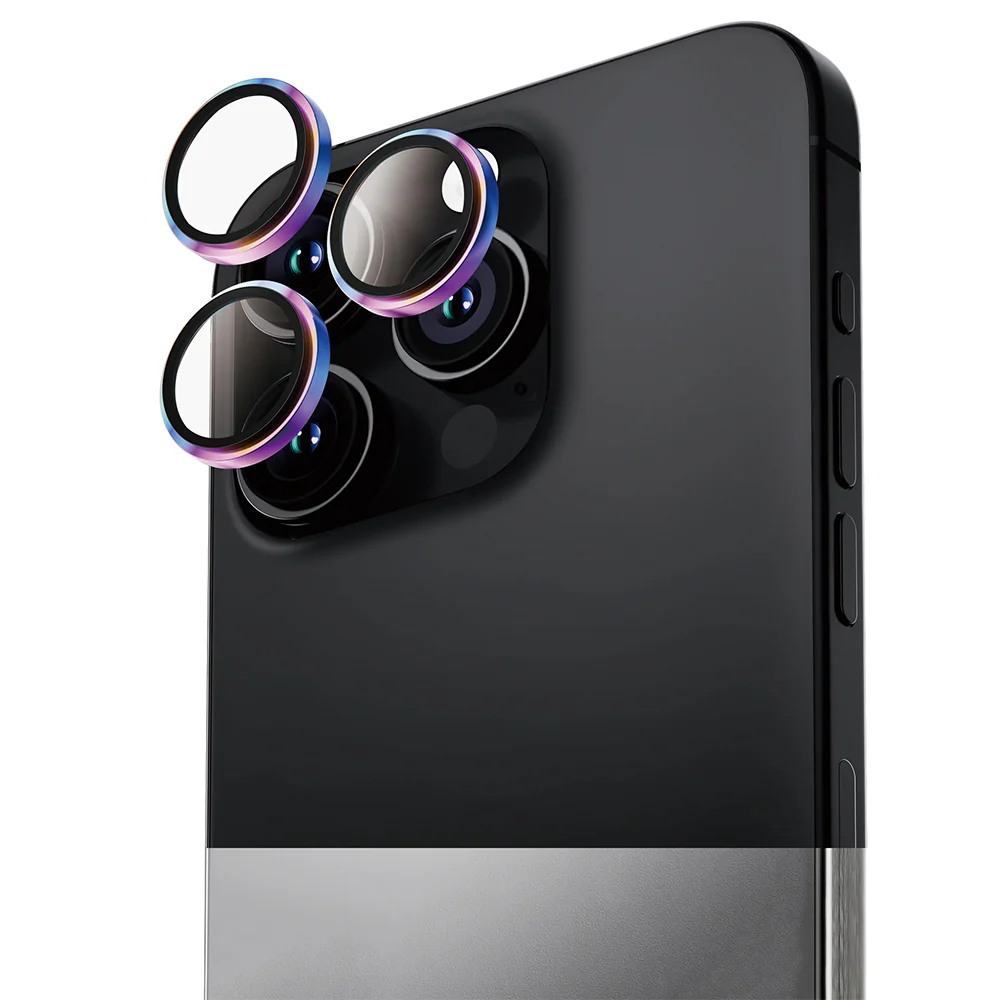 ANANK AR Circle Lens Guard with Anti-reflective Coating for iPhone 16 Pro/Pro Max - Flamed Titanium
