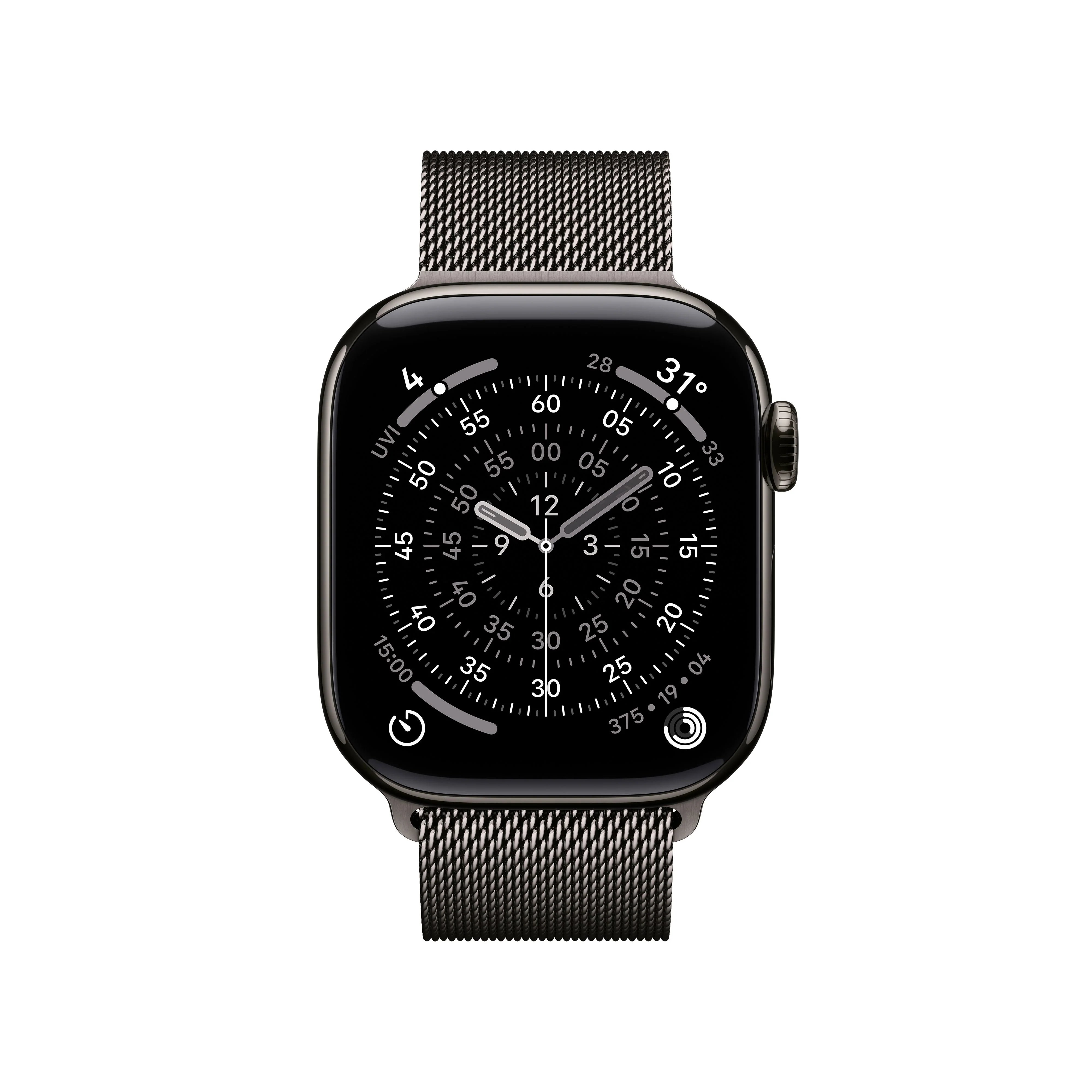 Apple Watch Series 11 GPS + Cellular 42mm Slate Titanium Case with Slate Milanese Loop - Image 2