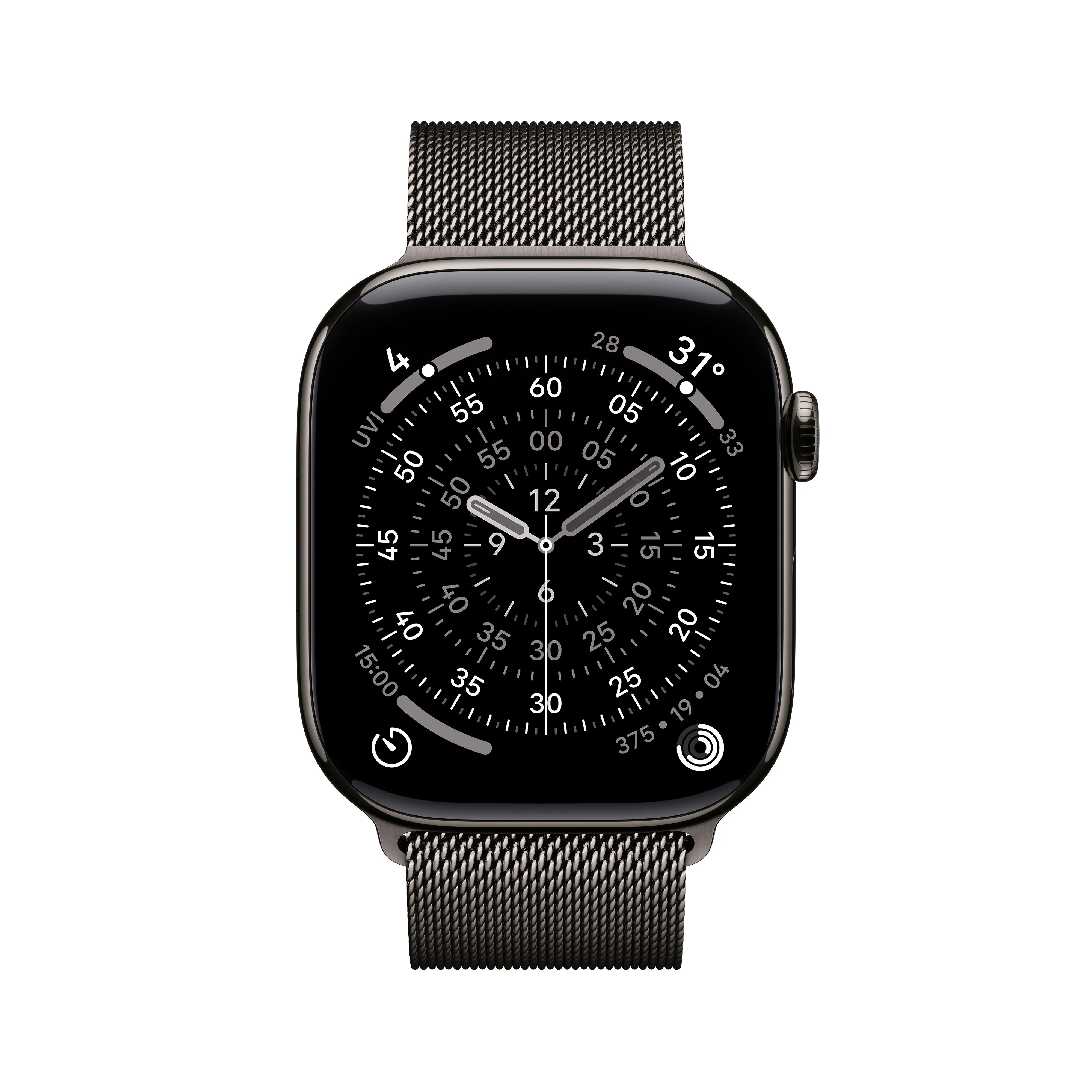 Apple Watch Series 11 GPS + Cellular 46mm Slate Titanium Case with Slate Milanese Loop - M/L - Image 2