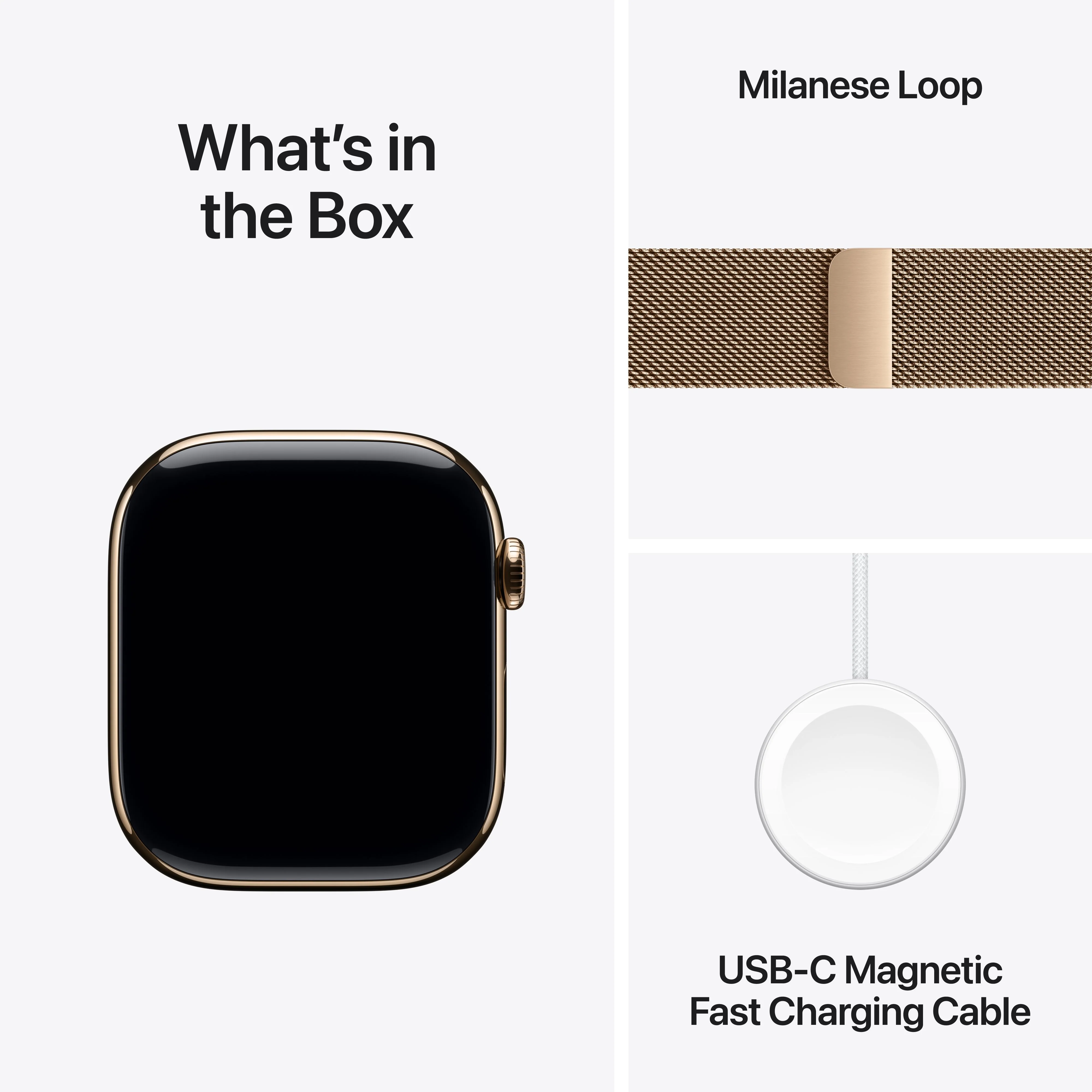 Apple Watch Series 11 GPS + Cellular 46mm Gold Titanium Case with Gold Milanese Loop - M/L - Image 9