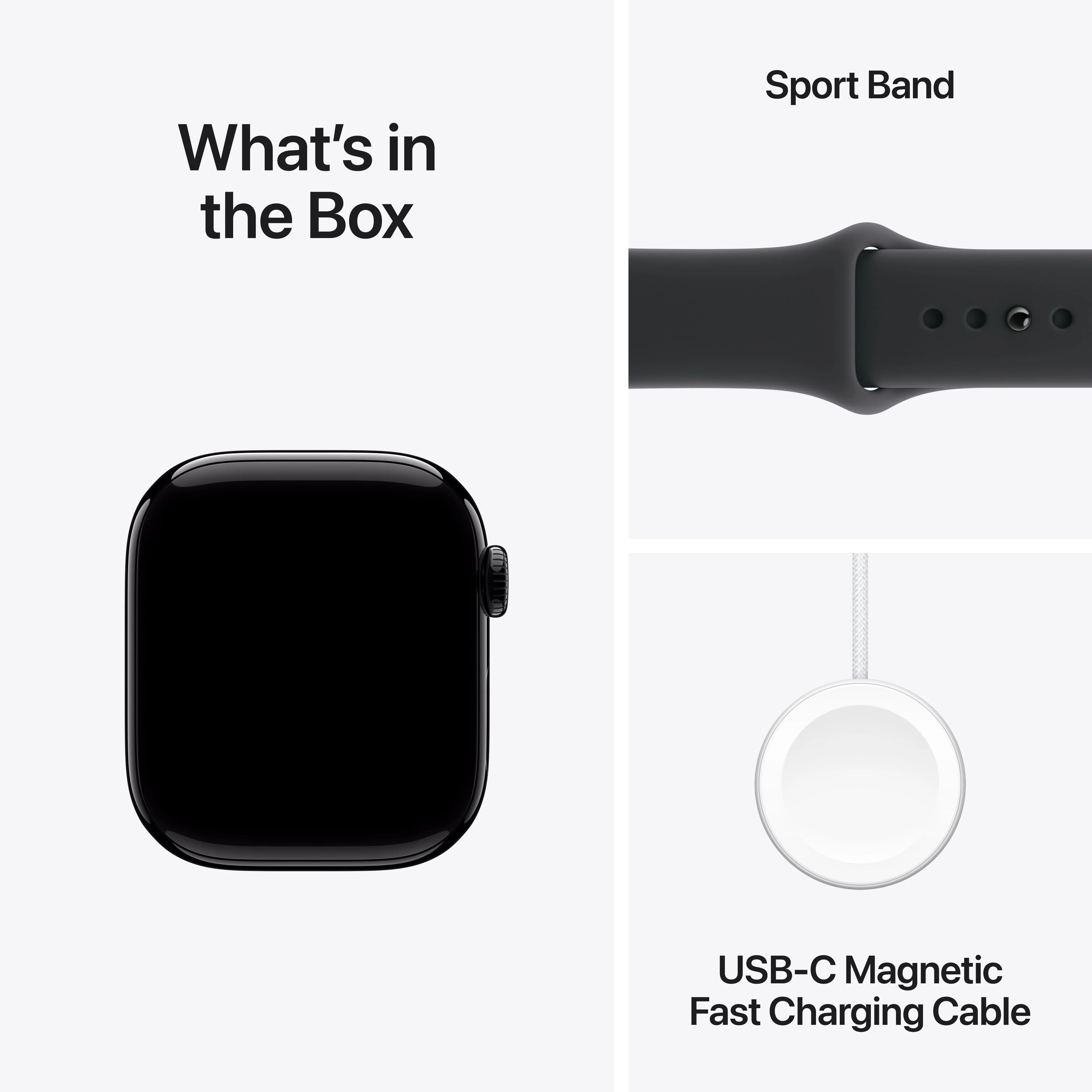 Apple Watch Series 11 GPS 42mm Jet Black Aluminium Case with Black Sport Band - M/L - Image 9