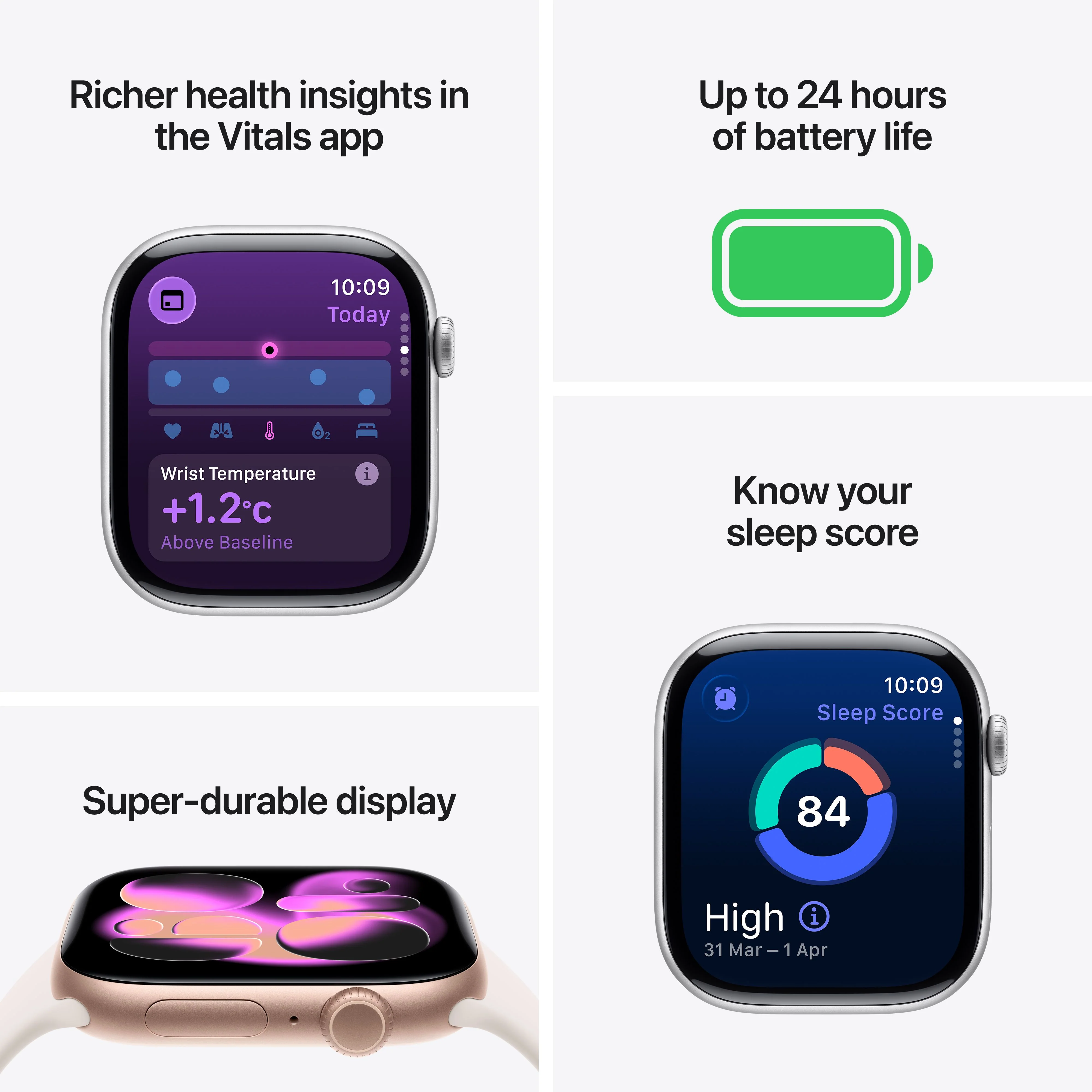 Apple Watch Series 11 GPS 46mm Rose Gold Aluminium Case with Light Blush Sport Band - M/L - Image 3