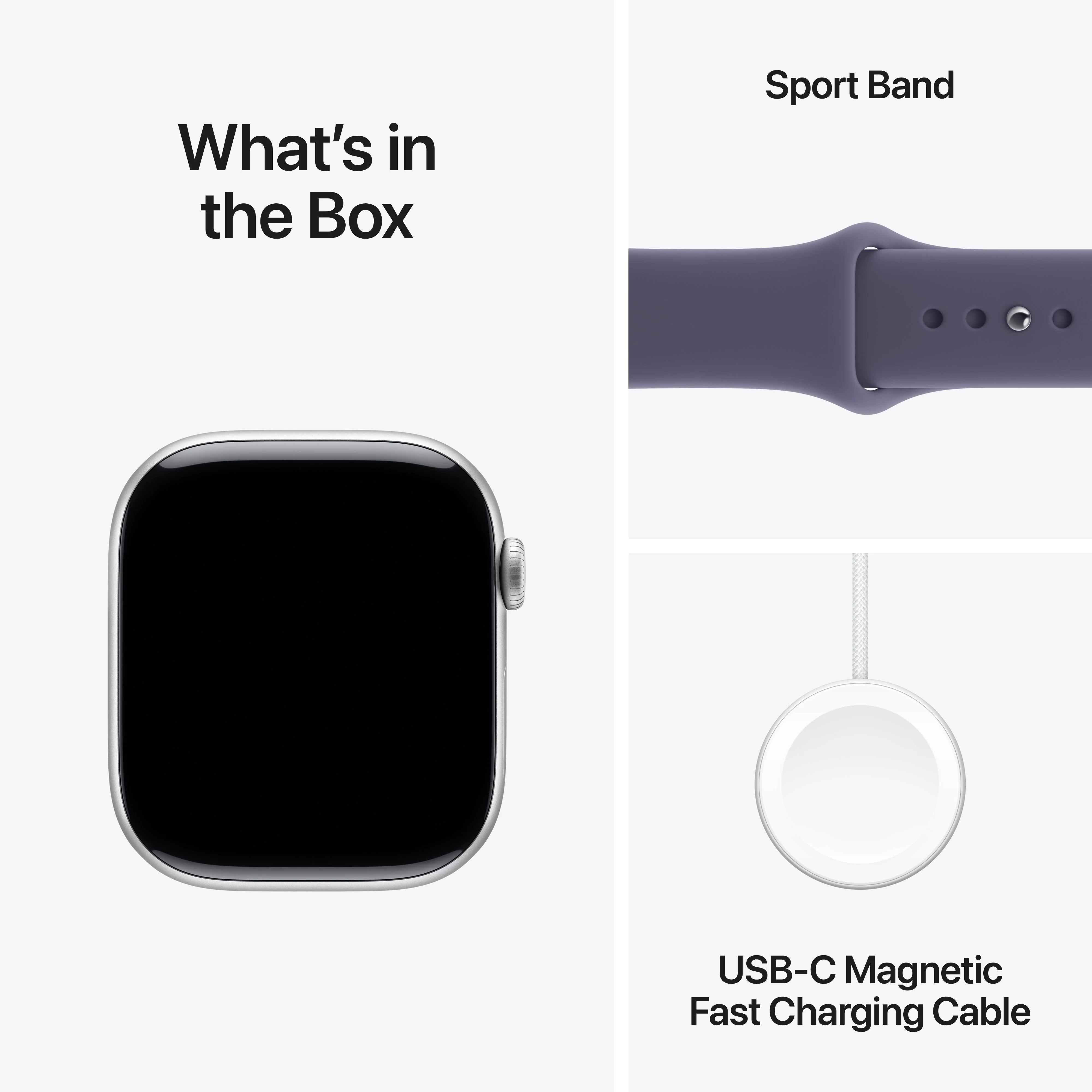 Apple Watch Series 11 GPS 46mm Silver Aluminium Case with Purple Fog Sport Band - S/M - Image 9