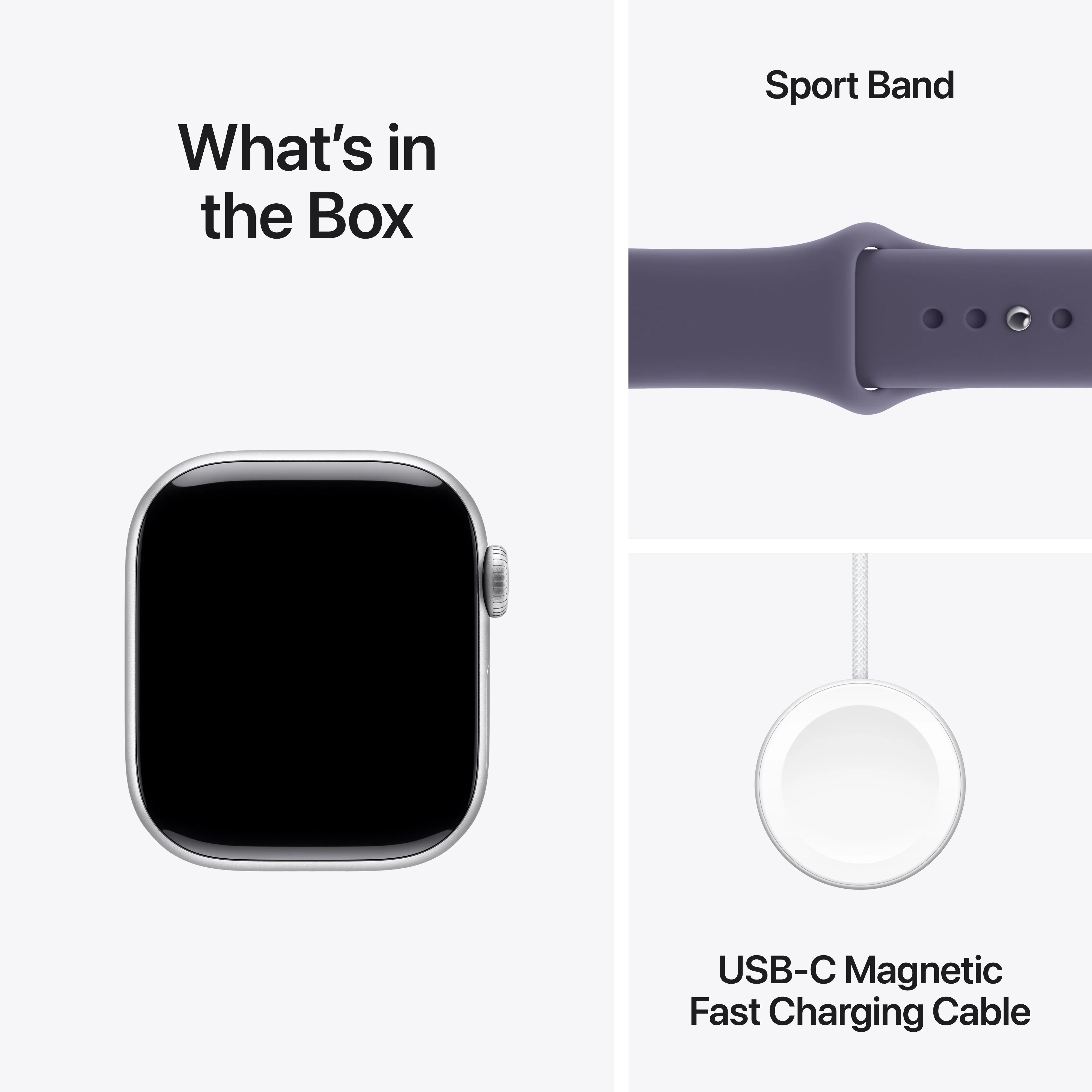 Apple Watch Series 11 GPS + Cellular 42mm Silver Aluminium Case with Purple Fog Sport Band - S/M - Image 9