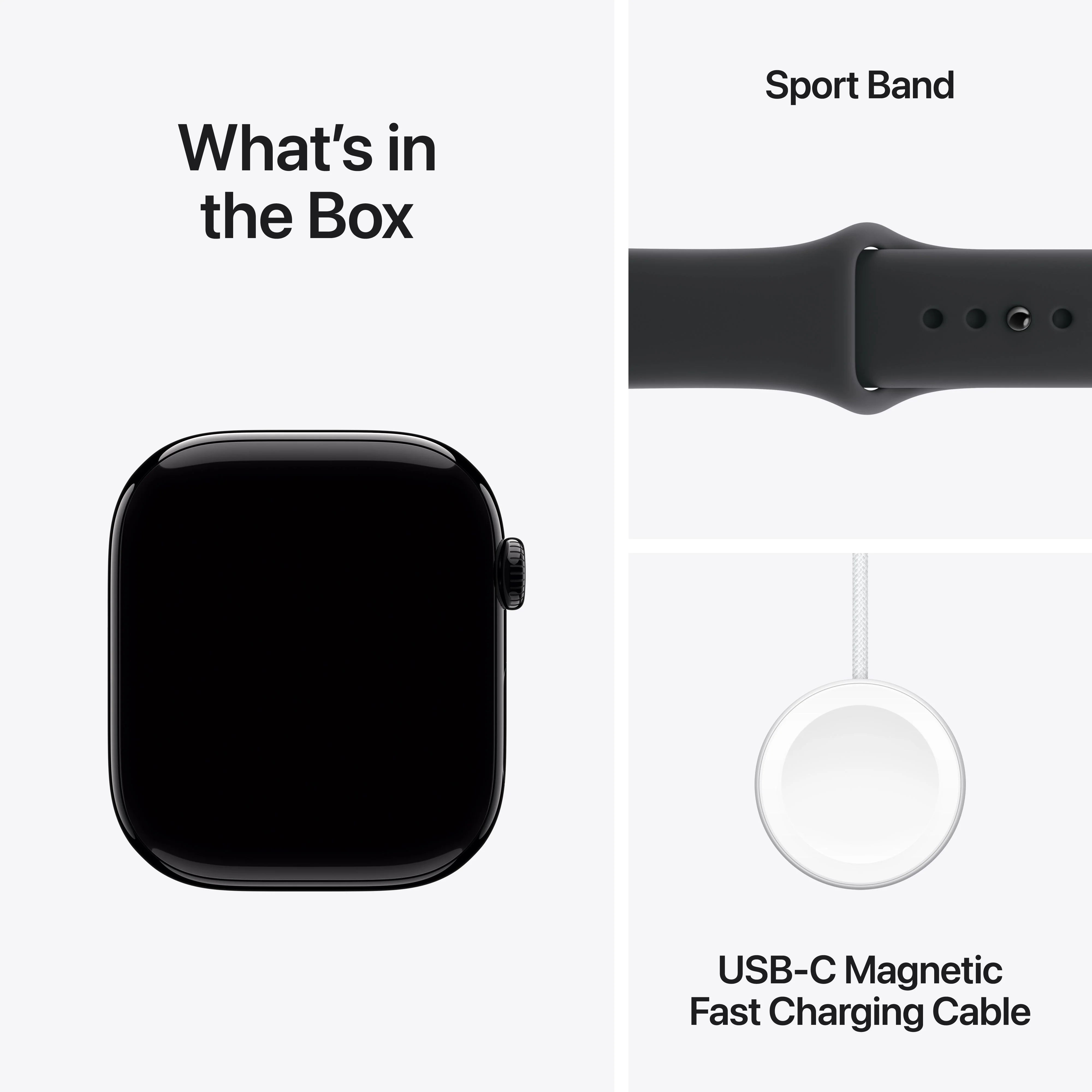 Apple Watch Series 11 GPS + Cellular 46mm Jet Black Aluminium Case with Black Sport Band - S/M - Image 9