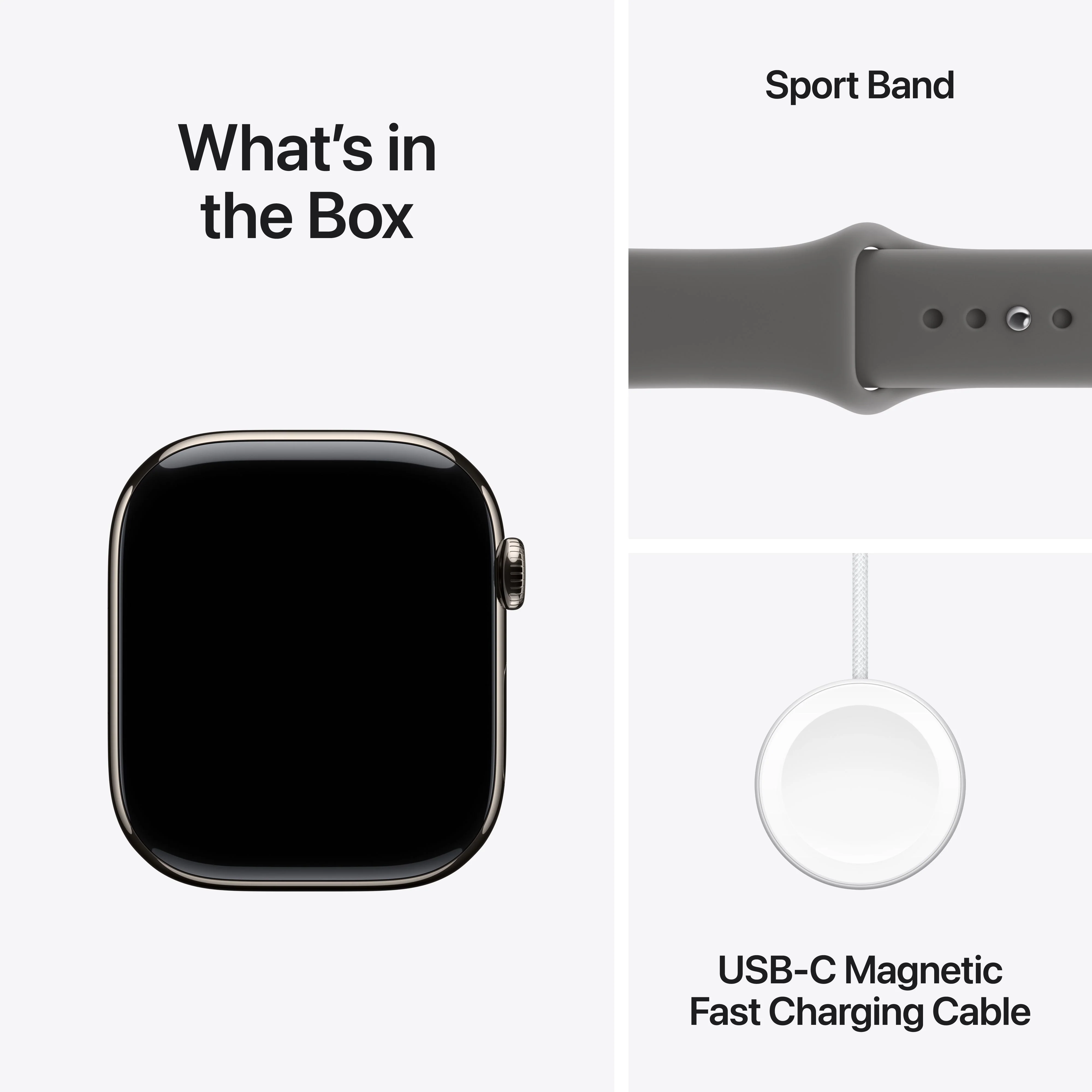 Apple Watch Series 11 GPS + Cellular 46mm Natural Titanium Case with Stone Grey Sport Band - S/M - Image 9