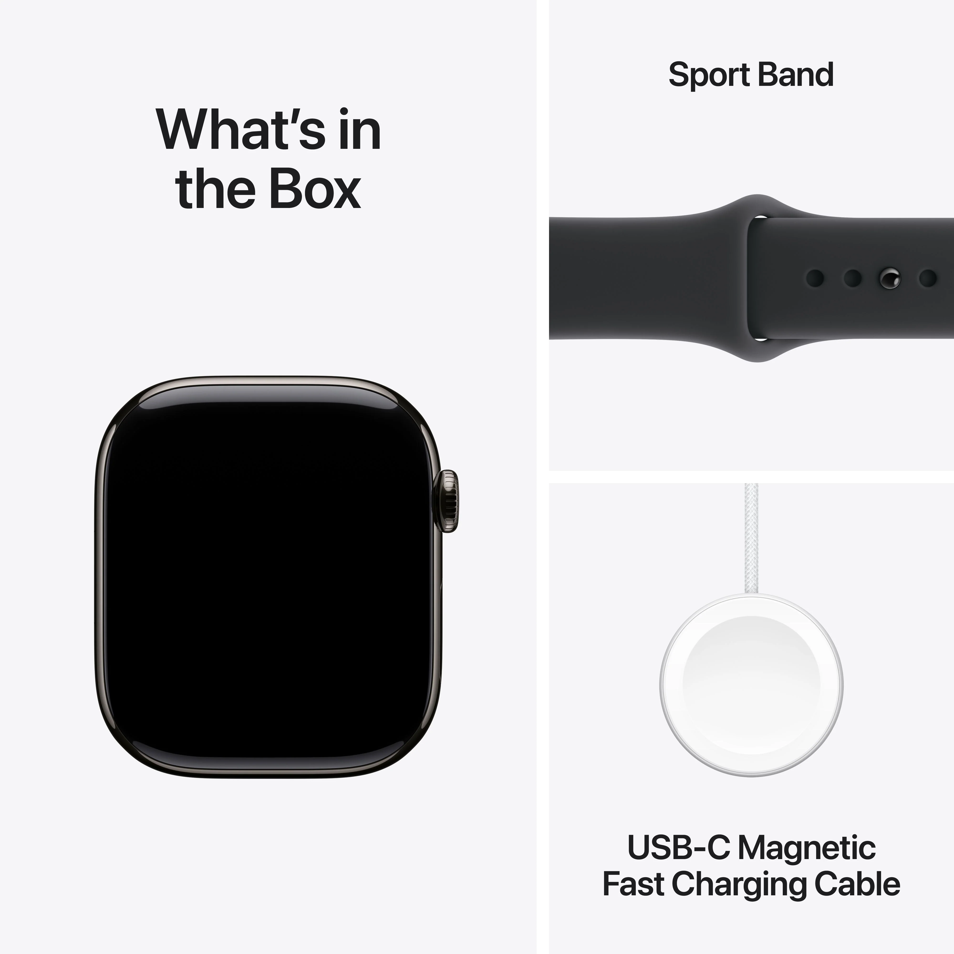 Apple Watch Series 11 GPS + Cellular 46mm Slate Titanium Case with Black Sport Band - M/L - Image 9