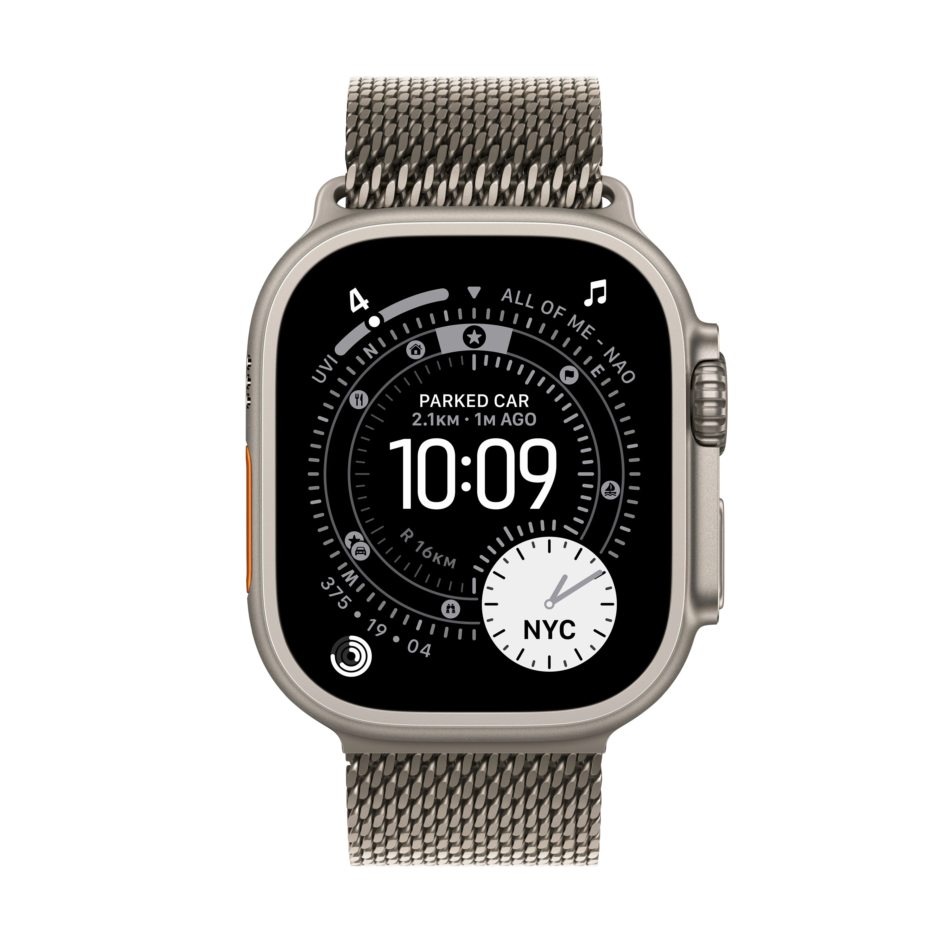 Apple Watch Ultra 3 GPS + Cellular 49mm Natural Titanium Case with Natural Titanium Milanese Loop - Medium - Image 2