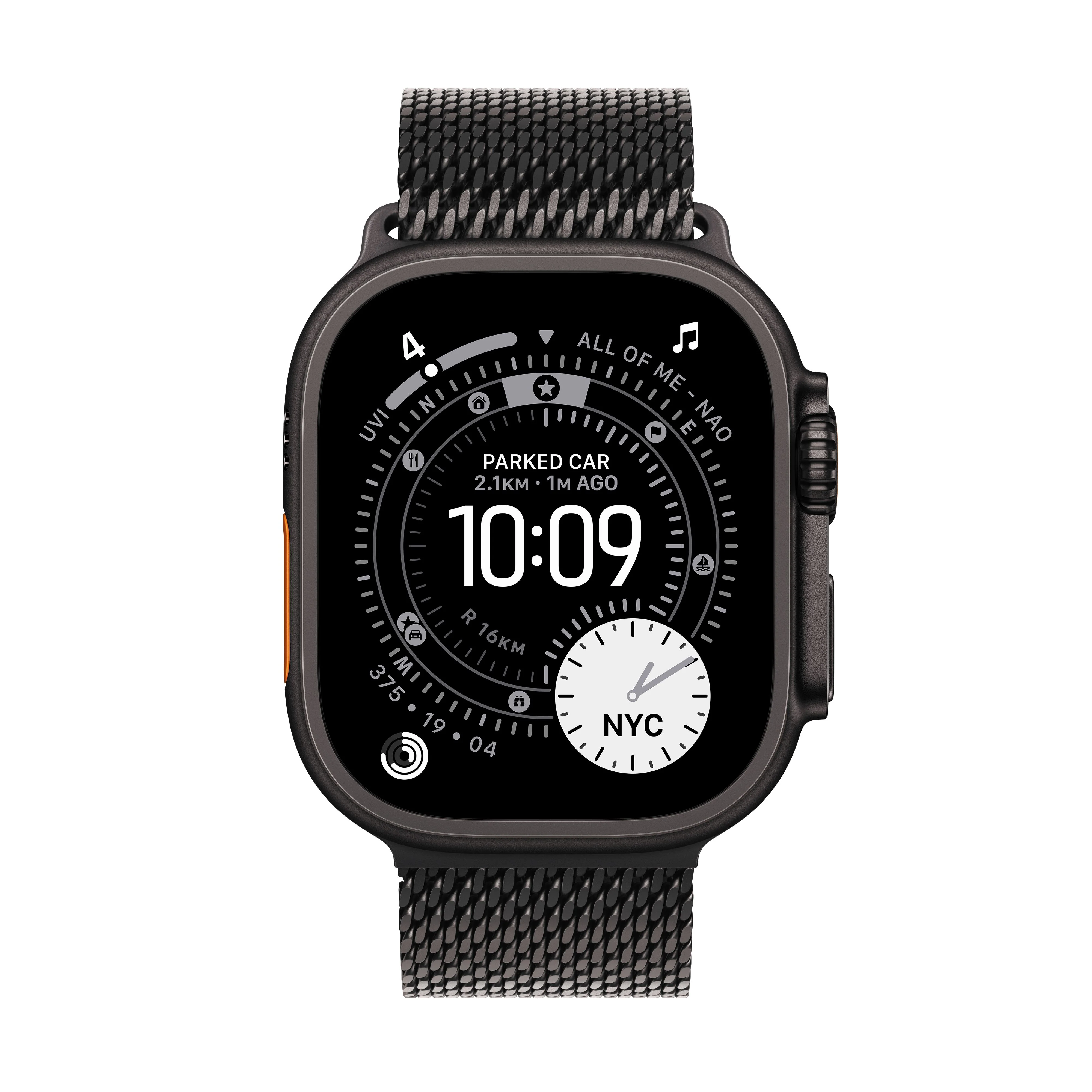 Apple Watch Ultra 3 GPS + Cellular 49mm Black Titanium Case with Black Titanium Milanese Loop - Small - Image 2