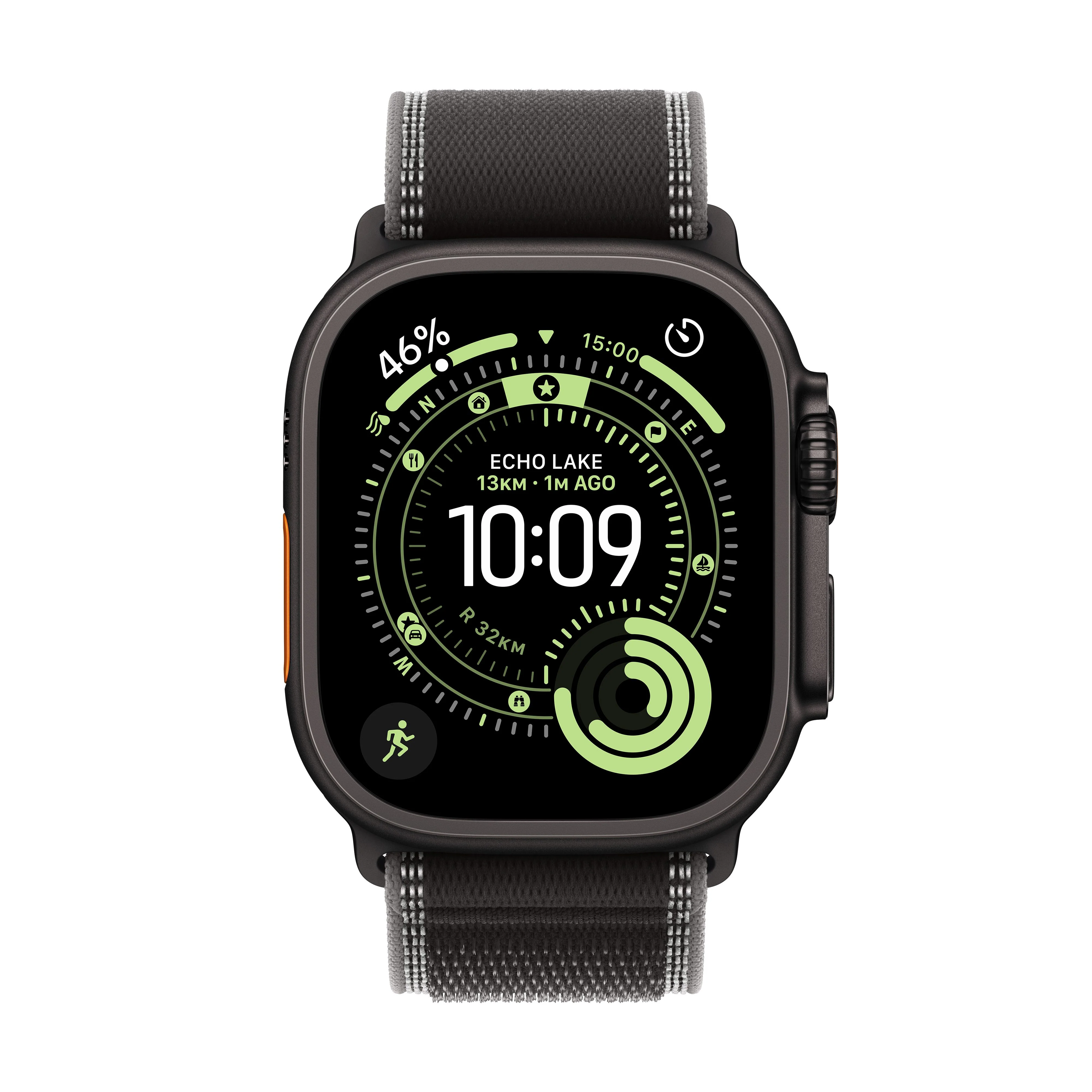Apple Watch Ultra 3 GPS + Cellular 49mm Black Titanium Case with Black/Charcoal Trail Loop - M/L - Image 2