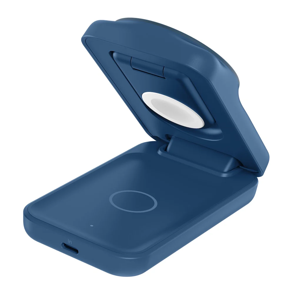 Belkin UltraCharge 3-in-1 Foldable Magnetic Charger with Qi2 25W Blue - Image 4