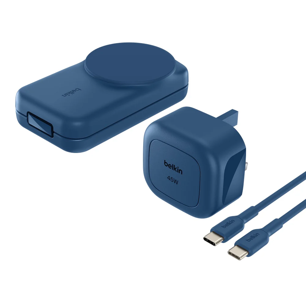 Belkin UltraCharge 3-in-1 Foldable Magnetic Charger with Qi2 25W Blue - Image 8
