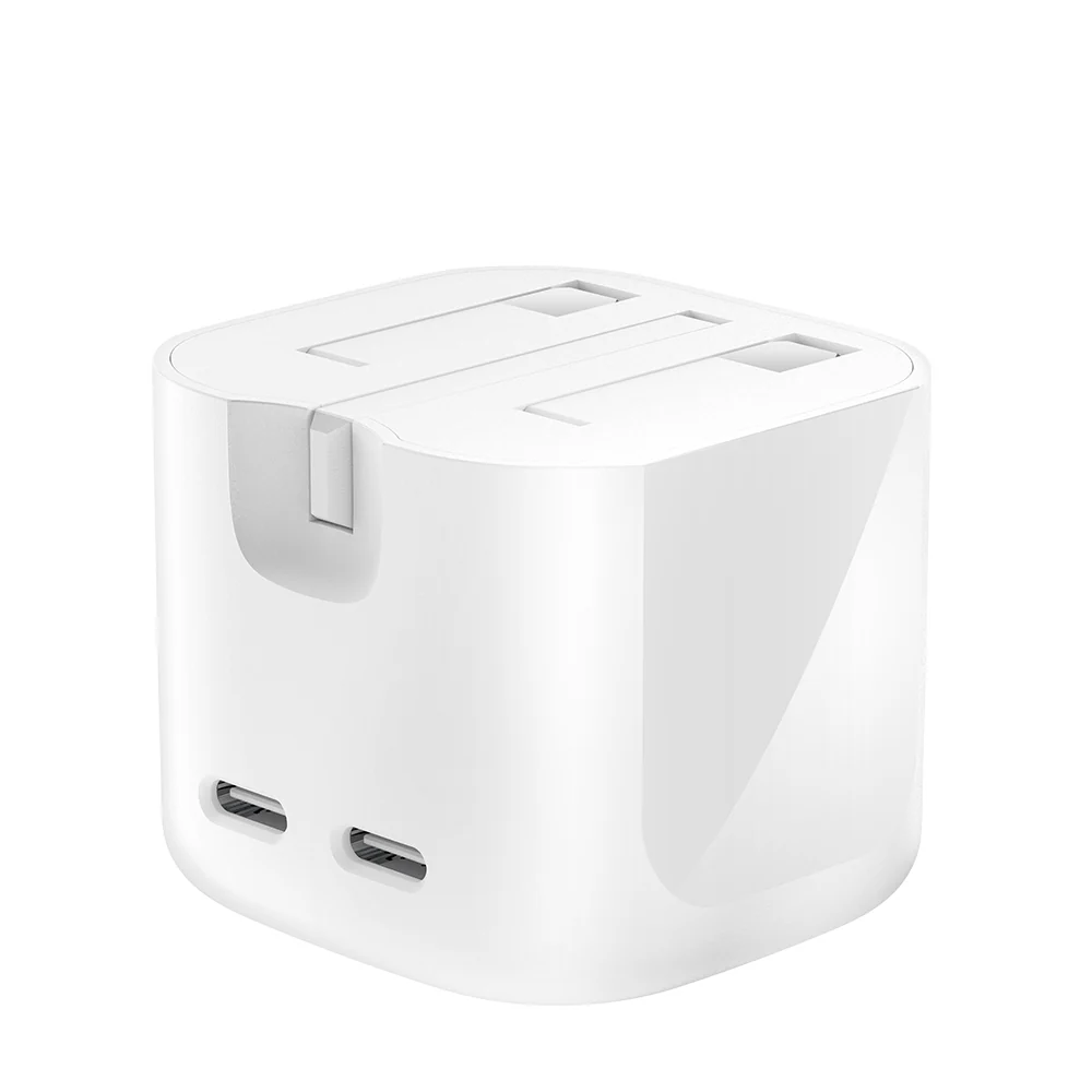 Belkin BoostCharge Pro Dual USB-C GaN Wall Charger 50W - White - Image 2