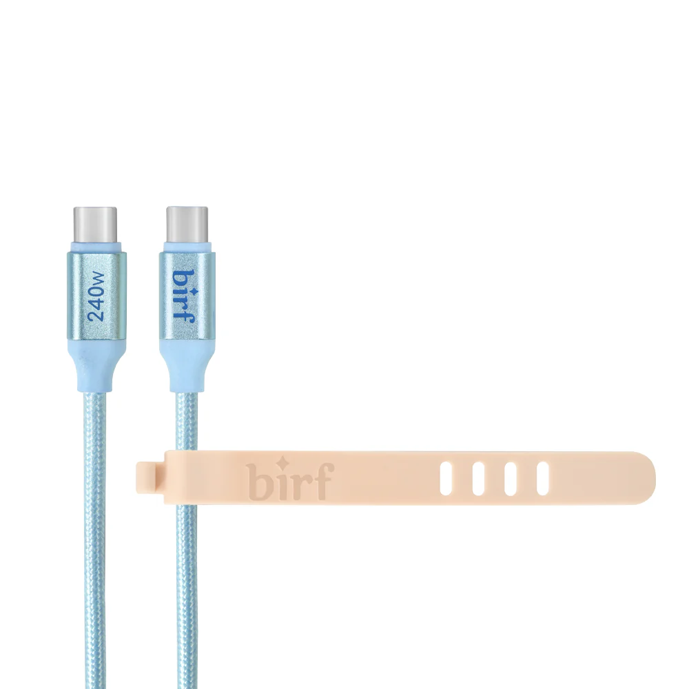 Birf Cable USB-C to C 240W Charge & Sync 120cm - Sky - Image 3