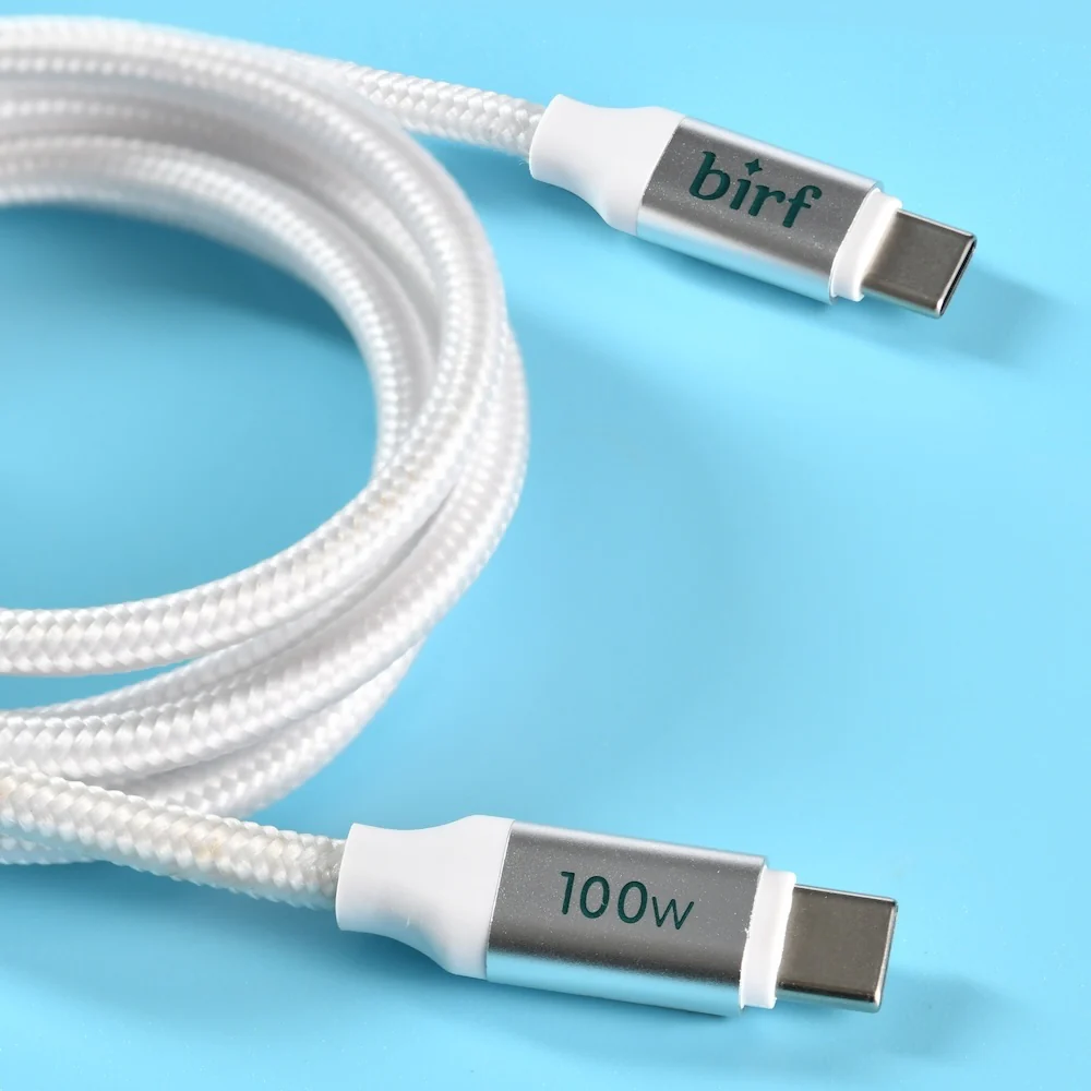 Birf Cable USB-C to C 100W Charge & Sync 120cm - Snow - Image 4