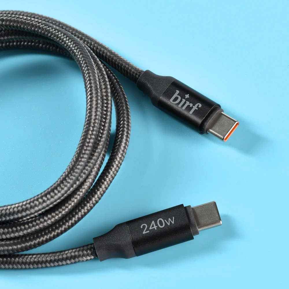 Birf Cable USB-C to C 240W Charge & Sync 120cm - Graphite - Image 4