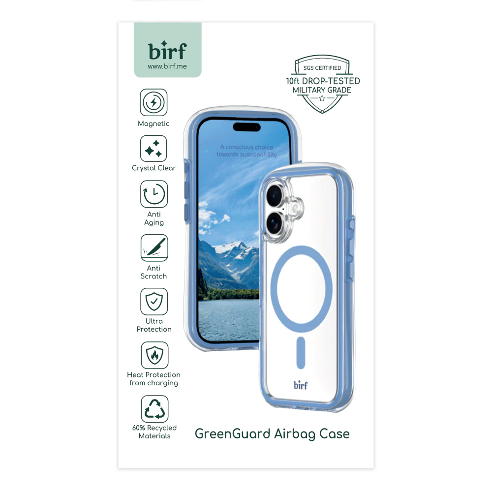 Birf iPhone 16 Plus GreenGuard Airbag Sky Blue Case