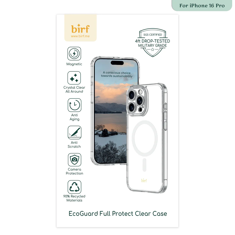 Birf iPhone 16 Pro EcoGuard Full Protect Clear Case