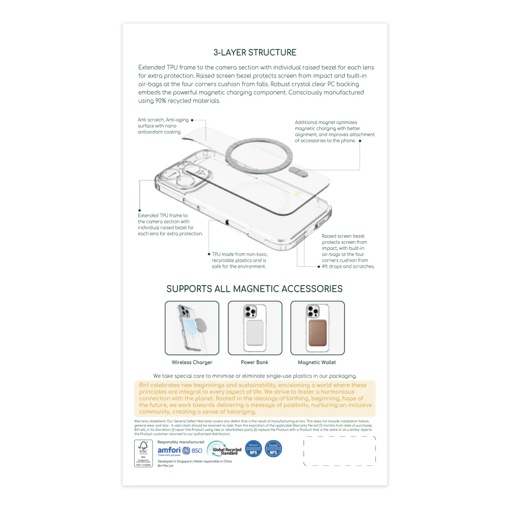 Birf iPhone 16 Pro Max EcoGuard Full Protect Clear Case - Image 2