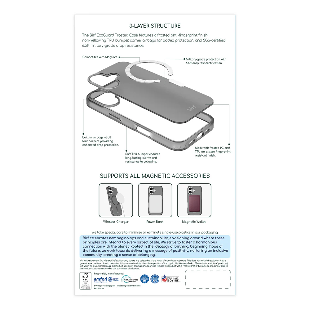 Birf Magsafe EcoGuard Frosted Case iPhone 17 Black - Image 2