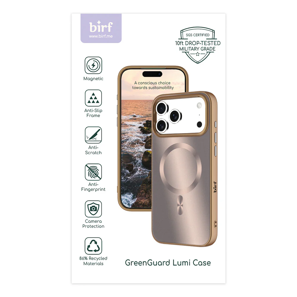 Birf Magsafe GreenGuard Lumi Case iPhone 17 Pro Rose Gold
