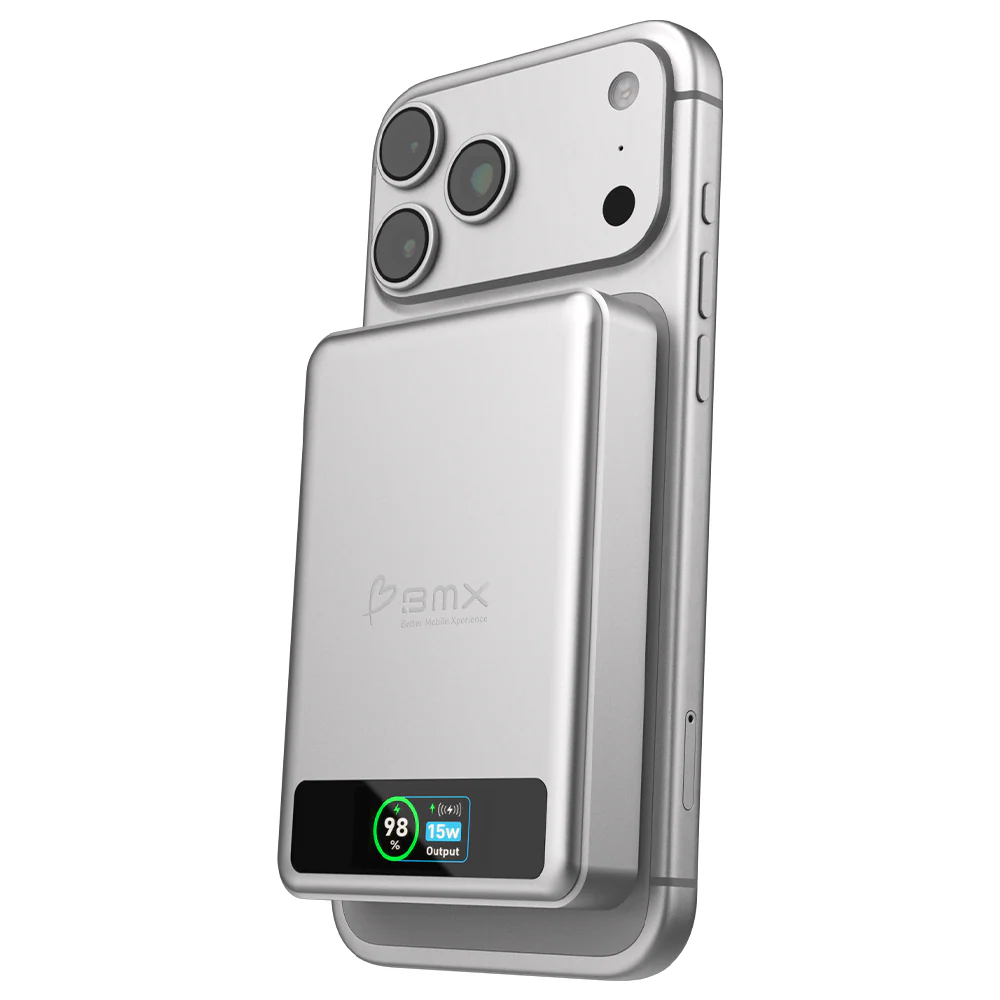 BMX 10000 mAh Magnetic Solid State Power Bank - Silver - Image 2
