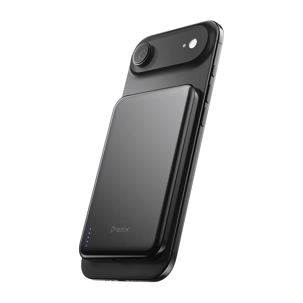 BMX SolidSafe Air 5000mAh Solid-State Qi2 Magnetic Power Bank Black - Image 2