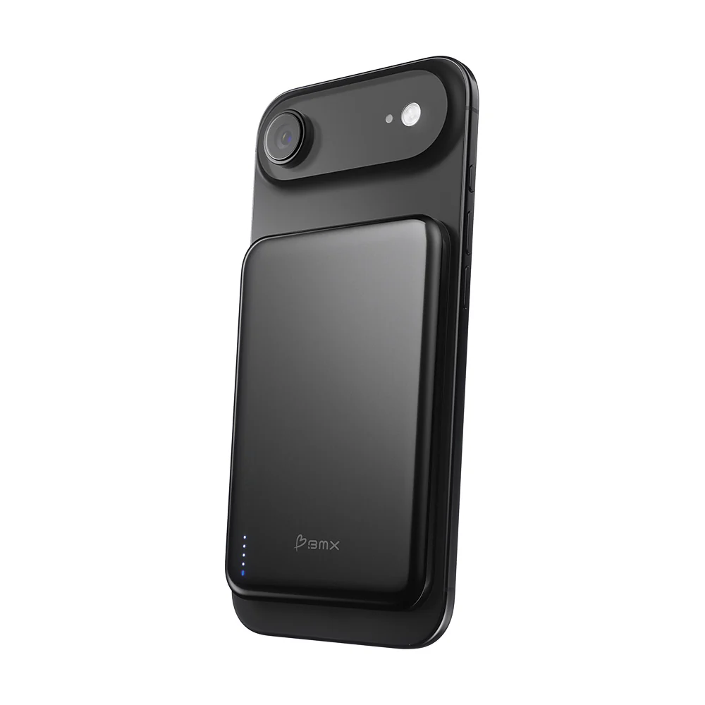 BMX SolidSafe Air 5000mAh Solid-State Qi2 Magnetic Power Bank Black - Image 3
