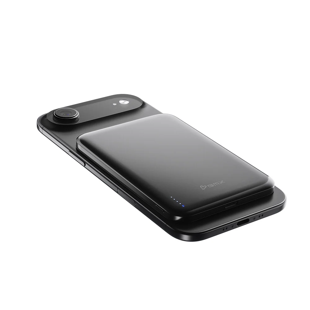 BMX SolidSafe Air 5000mAh Solid-State Qi2 Magnetic Power Bank Black - Image 5