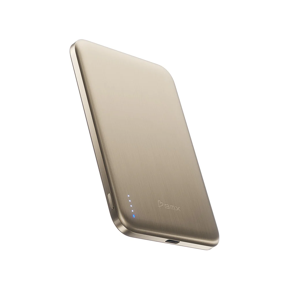BMX SolidSafe Air 5000mAh Solid-State Qi2 Magnetic Power Bank Gold - Image 6