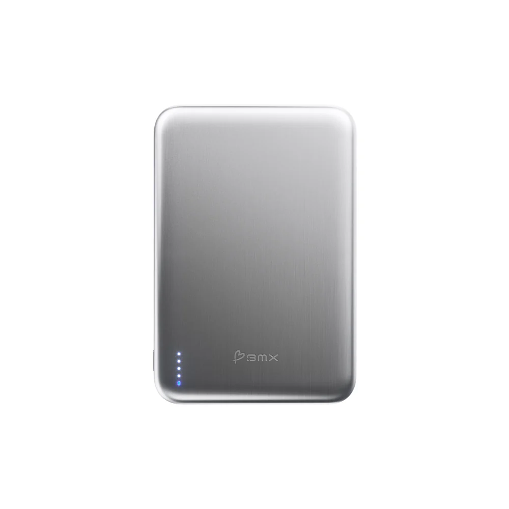 BMX SolidSafe Air 5000mAh Solid-State Qi2 Magnetic Power Bank Silver
