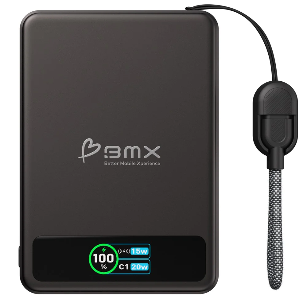 BMX 5000 mAh Magnetic Solid State Power Bank - Black