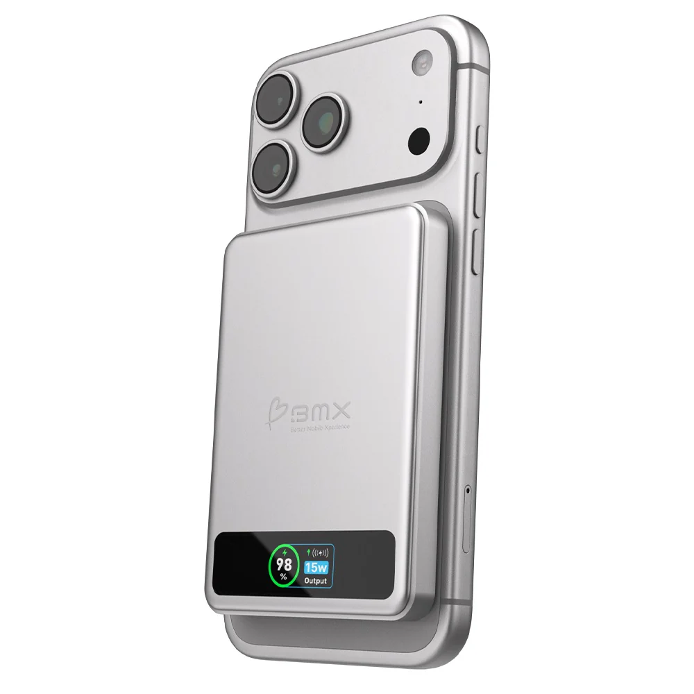 BMX 5000 mAh Magnetic Solid State Power Bank - Silver - Image 2