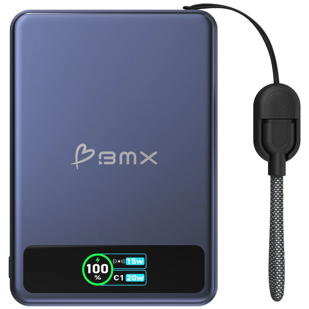 BMX 5000 mAh Magnetic Solid State Power Bank - Blue