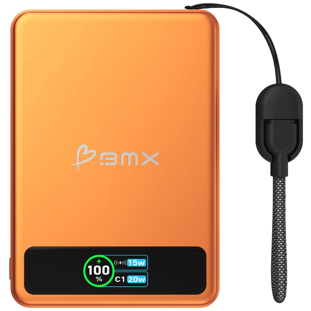 BMX 5000 mAh Magnetic Solid State Power Bank - Orange