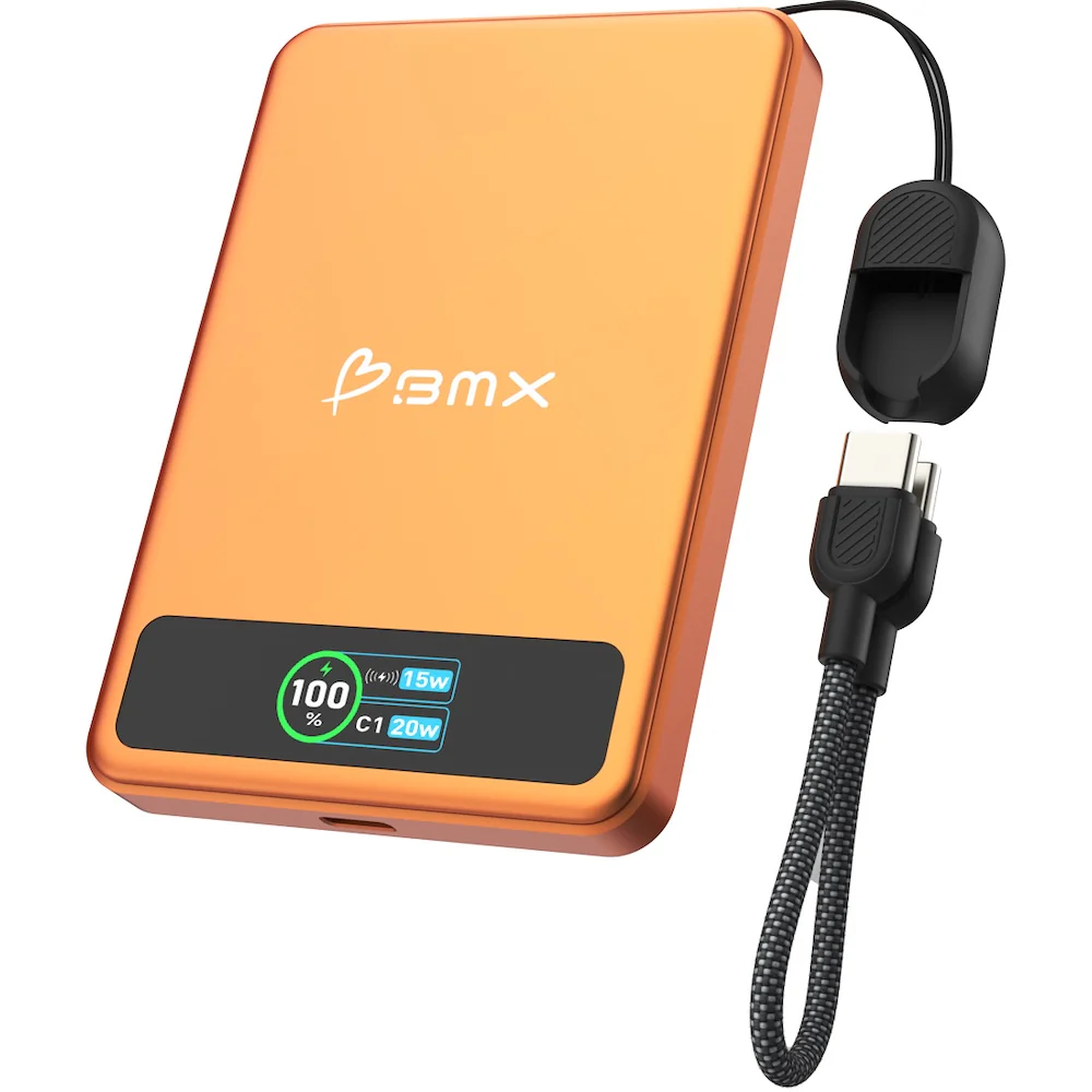 BMX 5000 mAh Magnetic Solid State Power Bank - Orange - Image 5