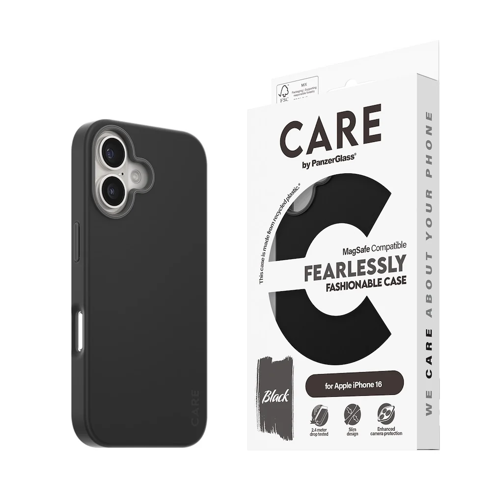 CARE by PanzerGlass Case Fashion Black MagSafe iPhone 16
