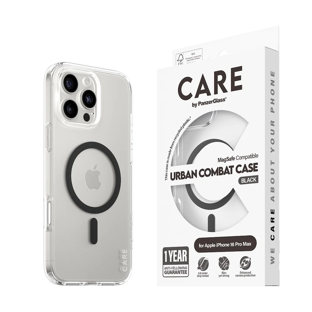 CARE by PanzerGlass Case Flagship Black MagSafe for iPhone 16 Pro Max